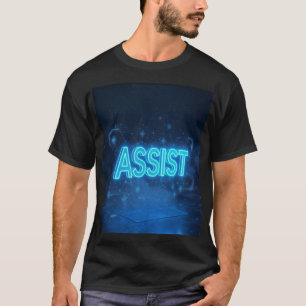 T-shirt ASSIST - Cyberpunk IA hologramme bleu néon Futuris