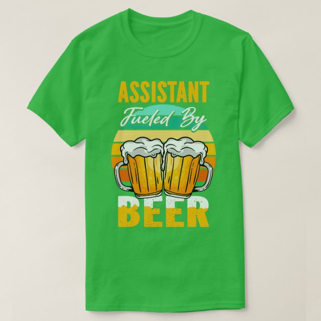 T-shirt Assistant Alimenté Par Beer Funny Beer Lover Assis (Design devant)