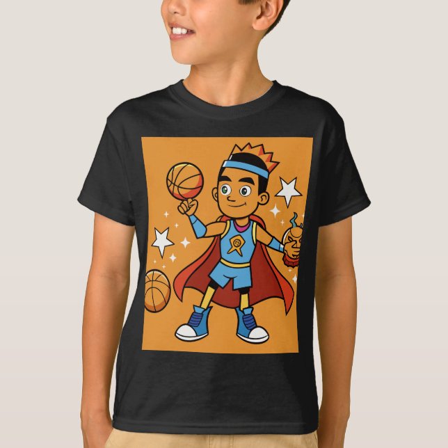 T-shirt Assistant Basket-ball de dessin animé (Devant)