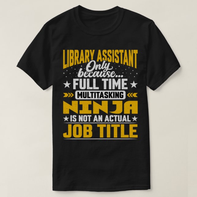 T-shirt Assistant Bibliothèque Titre du travail Archiviste (Design devant)