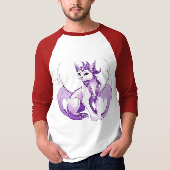 T-shirt Assistant de chat de dragon - Imaginaire noir, bla (Devant)