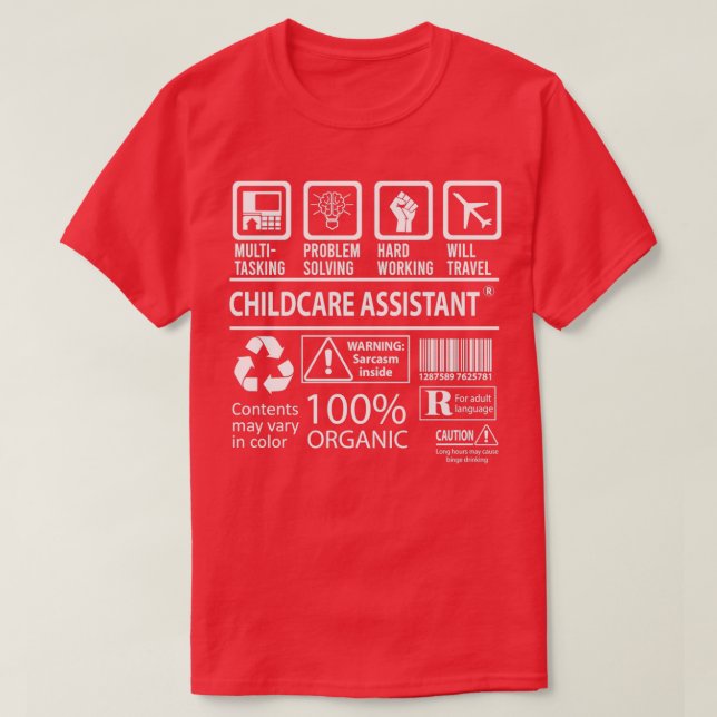 T-shirt Assistant de garde d'enfants Multi-Tasking Certifi (Design devant)
