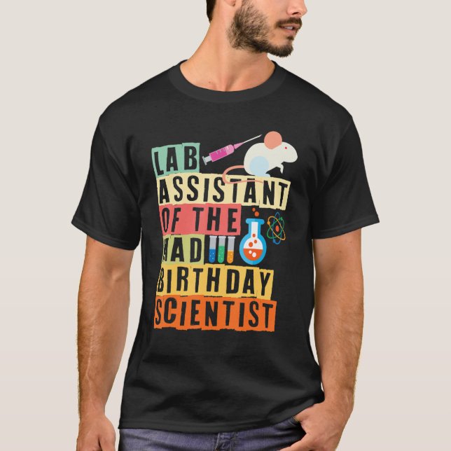 T-shirt Assistant de laboratoire du scientifique Mad Birth (Devant)