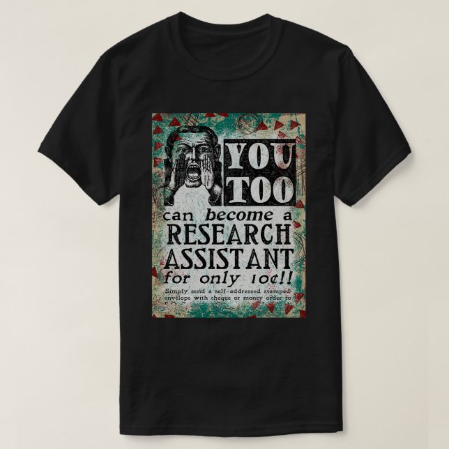 T-shirt Assistant de recherche Funny Vintage Retro (Design devant)