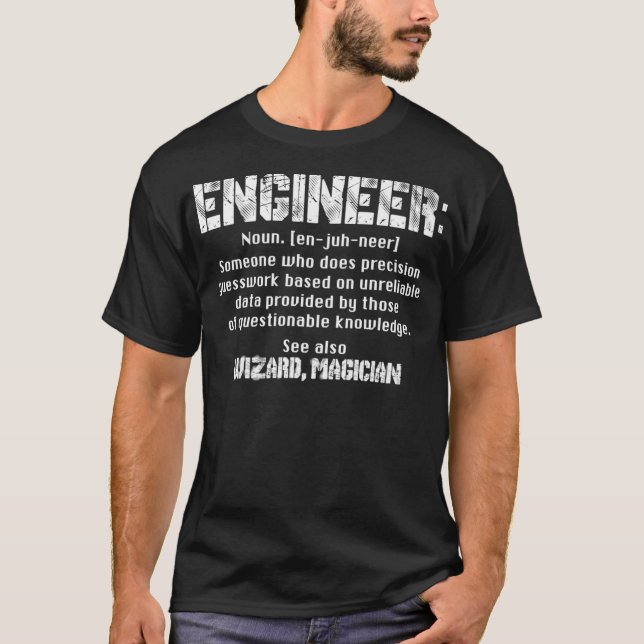 T-shirt Assistant Définition de l'ingénieur Magicien Ingén (Devant)