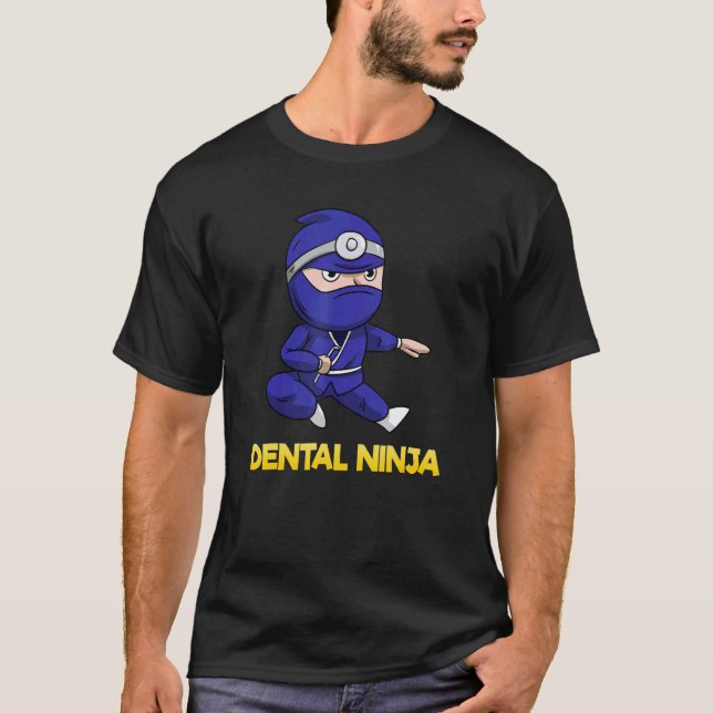 T-shirt Assistant Dentaire Dentiste Ninja Dents Dent Karat (Devant)