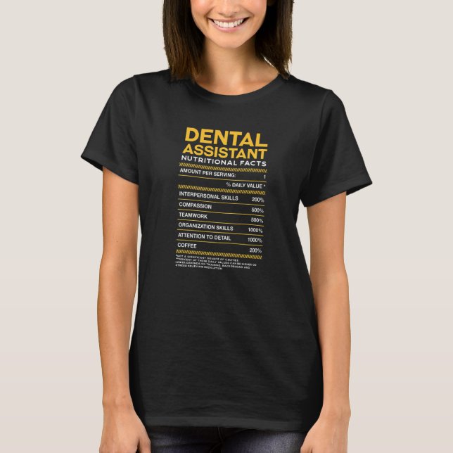 T-shirt Assistant dentaire Nutrition Fiches dentaires Hygi (Devant)