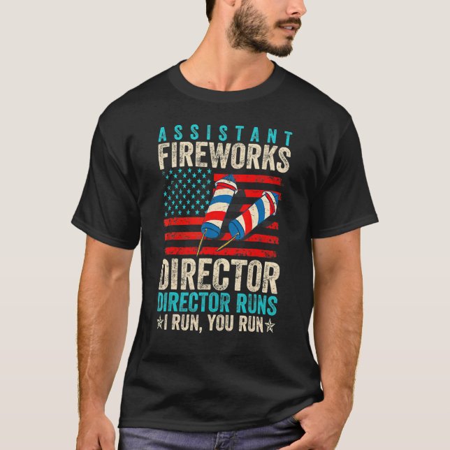 T-shirt Assistant Directeur Fireworks Si je cours, vous ex (Devant)