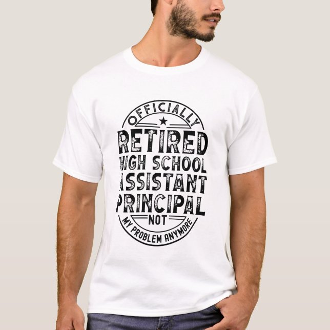 T-shirt Assistant du secondaire à la retraite principal (Devant)