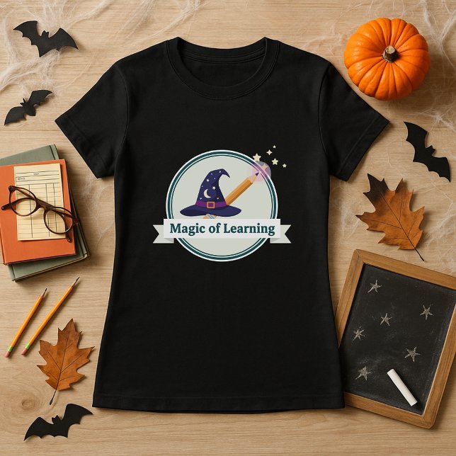 T-shirt Assistant Halloween Casquette & Wand Magie Enseign (Créateur téléchargé)