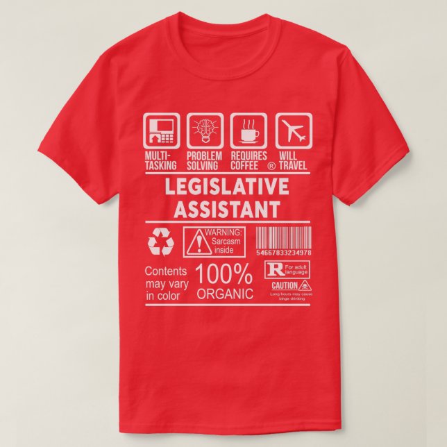 T-SHIRT ASSISTANT LÉGISLATIVE NICE DESIGN (Design devant)