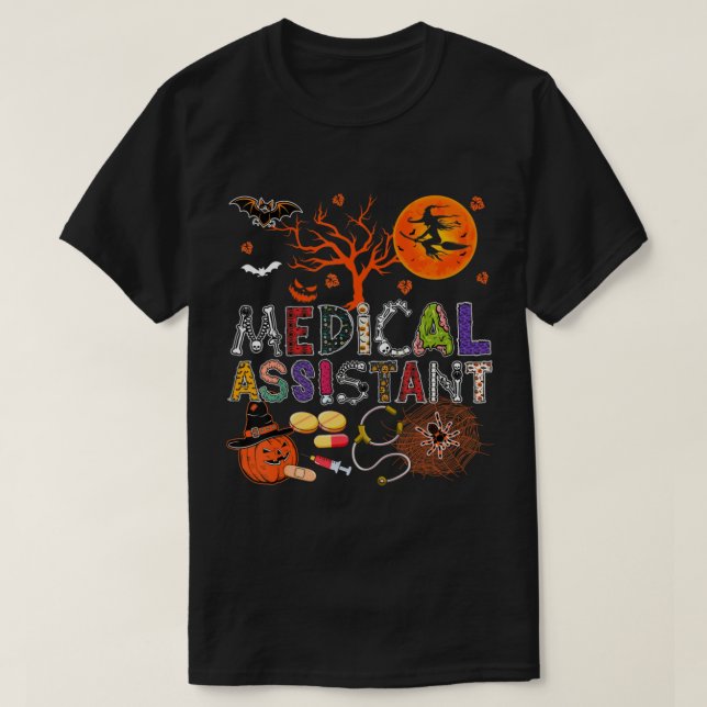 T-shirt Assistant médical Halloween Zombie Costume Scary P (Design devant)