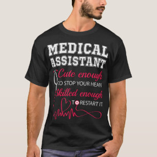 T-shirt Assistant Médicale Mignonne Infirmière Stop Coeur