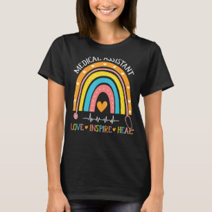 T-shirt Assistant Médicale Rainbow Love Inspire Nur de soi
