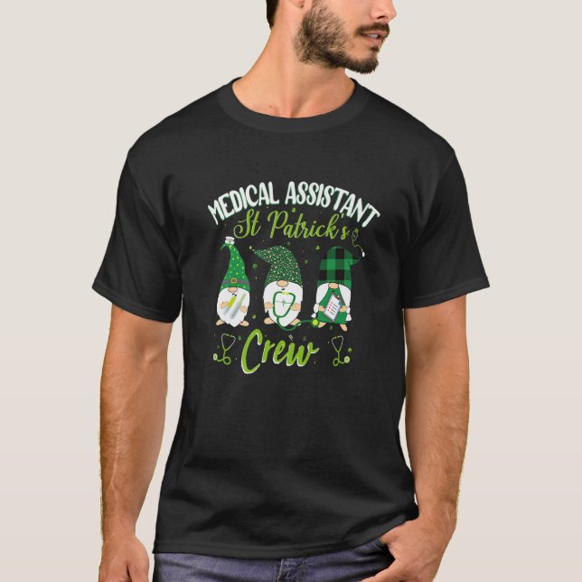T-shirt Assistant Médicale St Patrick's Day Crew - Gnome D (Devant)