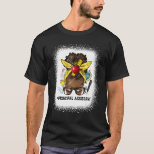 T-shirt Assistant principal Afro Messy Bun Retour À L'Écol