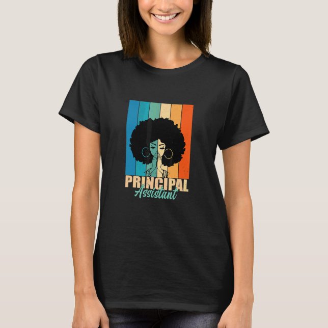 T-shirt Assistant Principal Afro Titre du travail École Tr (Devant)