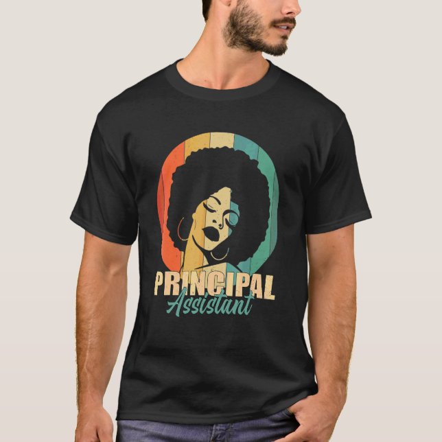 T-shirt Assistant Principal Afro Titre du travail École Tr (Devant)