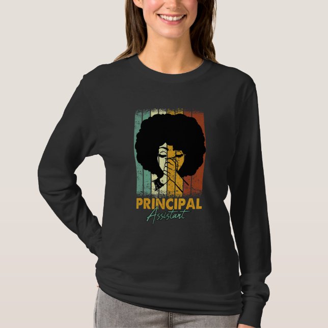 T-shirt Assistant Principal Afro Titre du travail École Tr (Devant)
