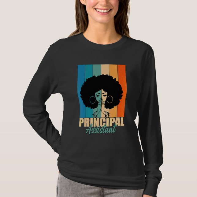 T-shirt Assistant Principal Afro Titre du travail École Tr (Devant)