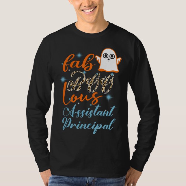 T-shirt Assistant Principal Halloween Fab Boo Lous Leopard (Devant)