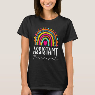 T-shirt Assistant Principal Rainbow Heart Titre du travail
