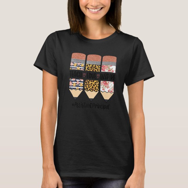 T-shirt Assistant Principal Retourner À L'École Enseigner  (Devant)