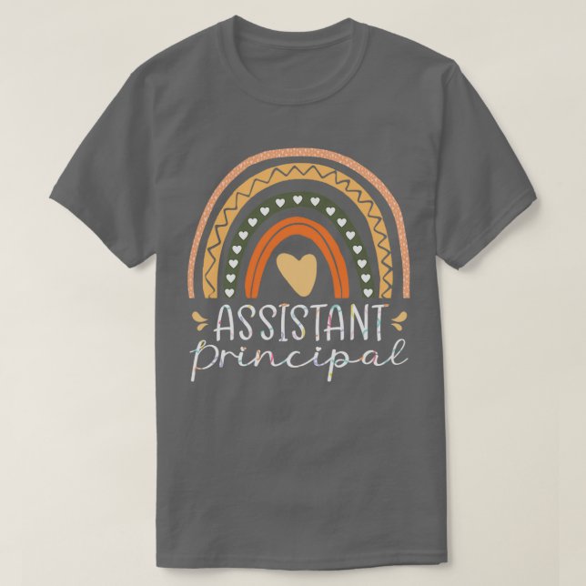 T-shirt Assistant Principal School Worker Cute Rainbow Des (Design devant)