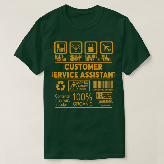 T-SHIRT ASSISTANT SERVICE CLIENT NICE DESIGN 2017 (Design devant)