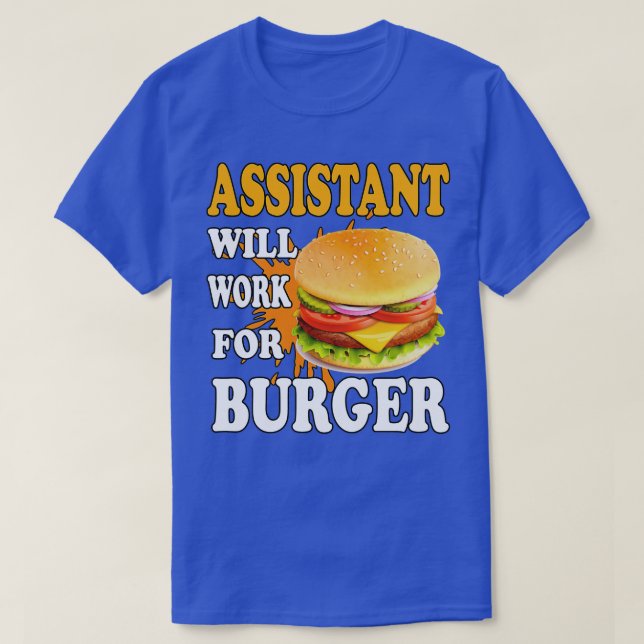 T-shirt Assistant Travaillera pour Burger (Design devant)