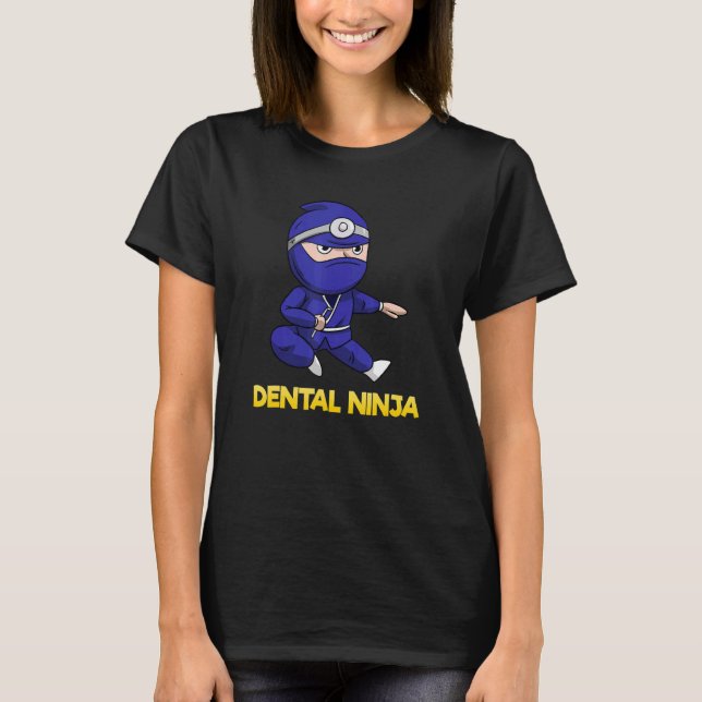 T-shirt Assistante Dentaire Classique Dentiste Ninja Dents (Devant)