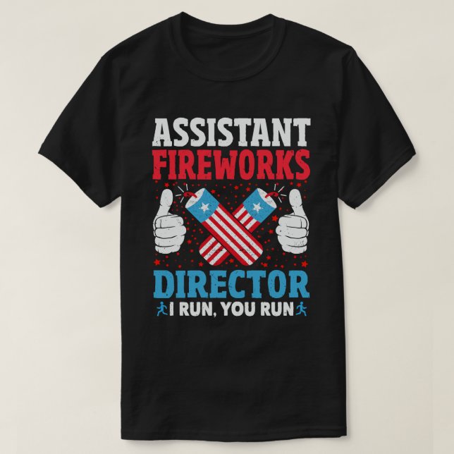 T-shirt Assistante Fireworks Expert Je Vous Exécute (Design devant)