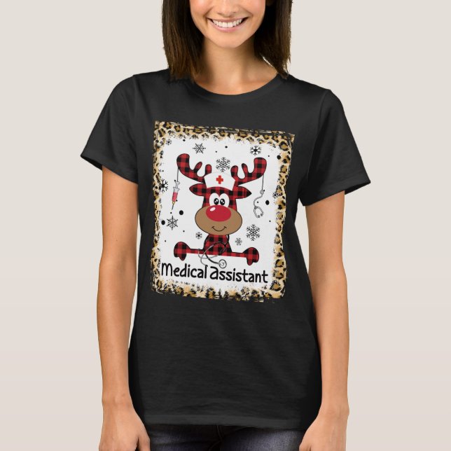 T-shirt Assistante Médicale blanchie Noël (Devant)
