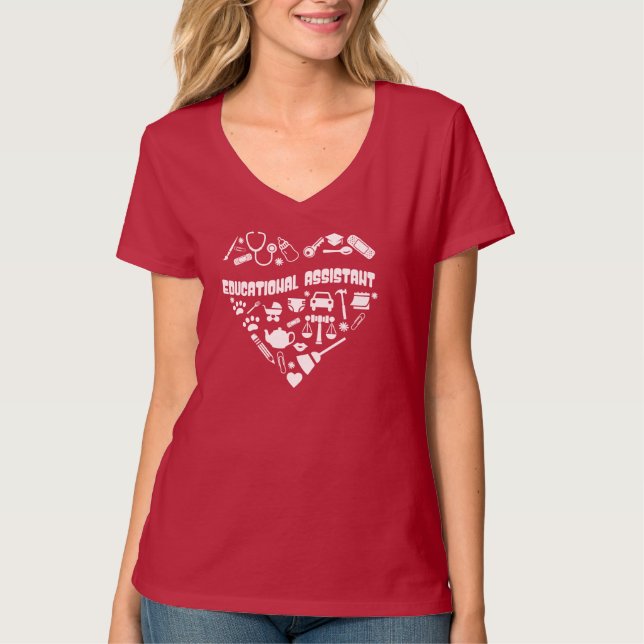 T-shirt Assistante pédagogique mignonne  (Devant)