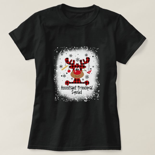T-shirt Assistante principale Bleached Reindeer Drôle (Design devant)