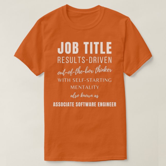 T-shirt Associate Software Engineer Work Birthday Punny Fu (Design devant)
