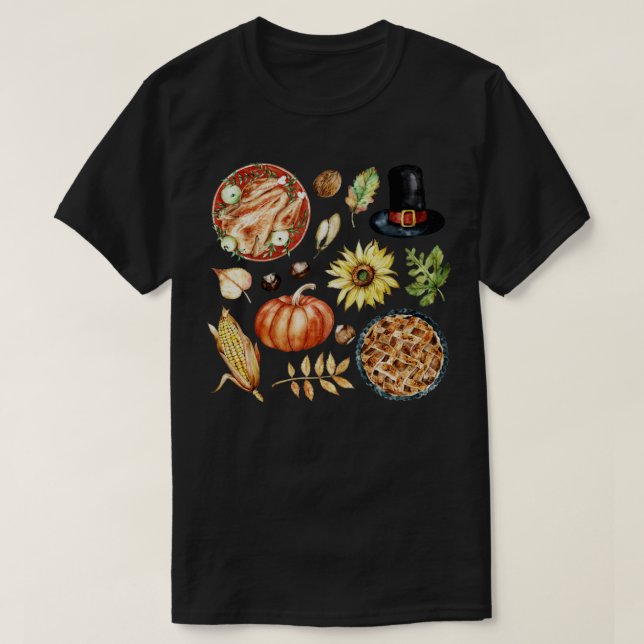 T-shirt Assorti Aliments d'automne Turquie tarte et Citrou (Design devant)