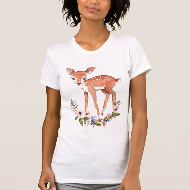 T-shirt assorti de petits cerfs communs (Devant)