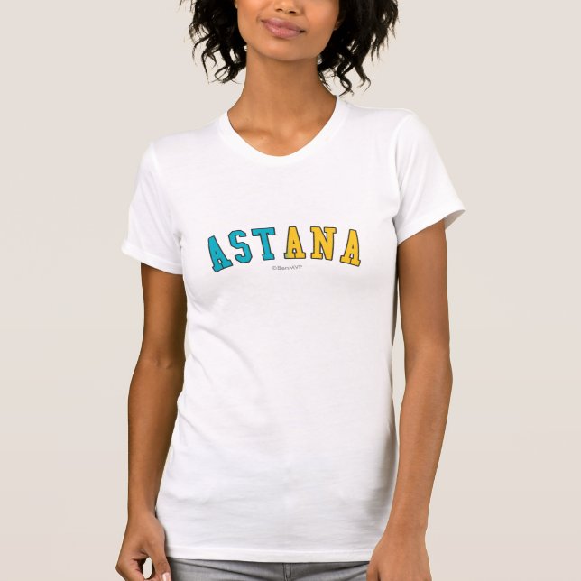 T-shirt Astana dans des couleurs de drapeau national de (Devant)