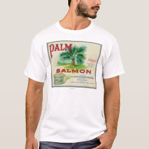 T-shirt Astoria, Orégon - étiquette saumoné de caisse d
