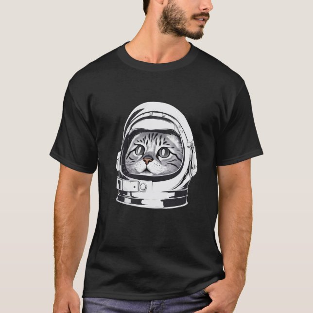 T-shirt Astro Cat Unisex | L'âge de l'espace Tête  (Devant)