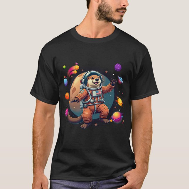 T-shirt Astro-Otter : L'adorable Otter Astronaut explore l (Devant)