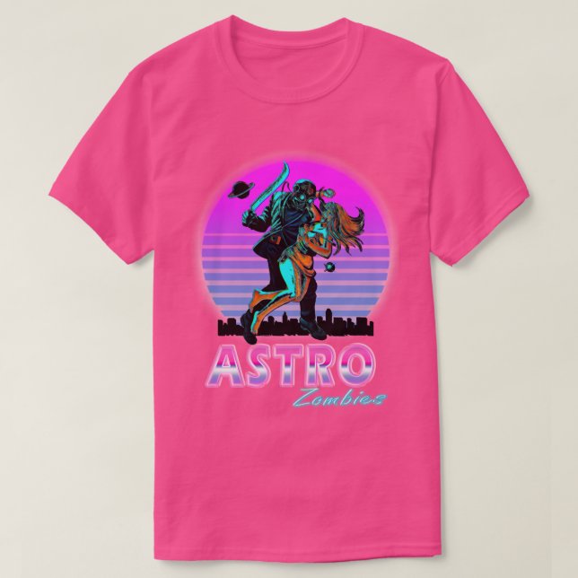 T-shirt Astro Zombies Vapor Vave Transparent Arrière - pla (Design devant)