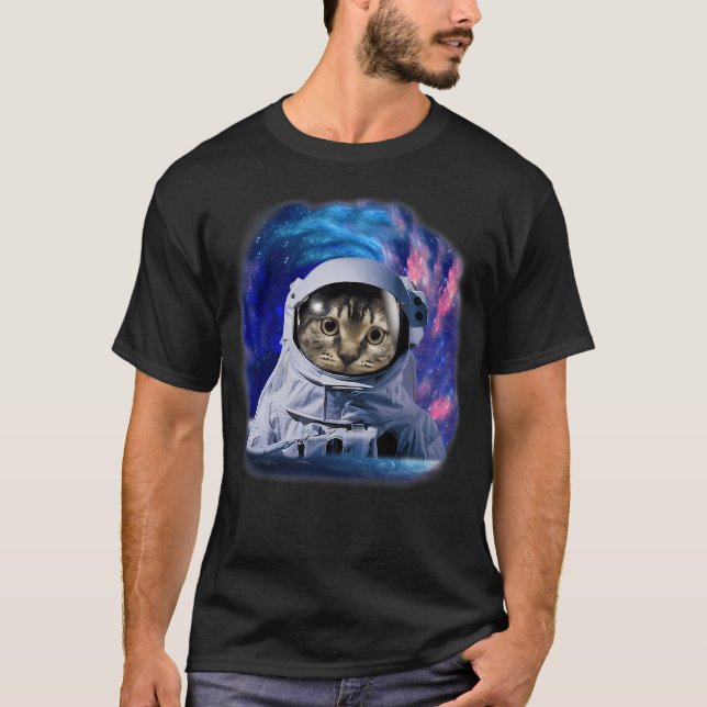 T-shirt Astrocat Cosmique De L'Espace De Chat Dans La Gala (Devant)