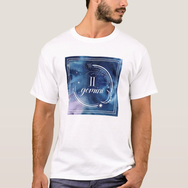 T-shirt Astrologie aquarelle - Gemini (Devant)