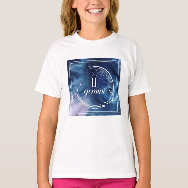 T-shirt Astrologie aquarelle - Gemini (Devant)