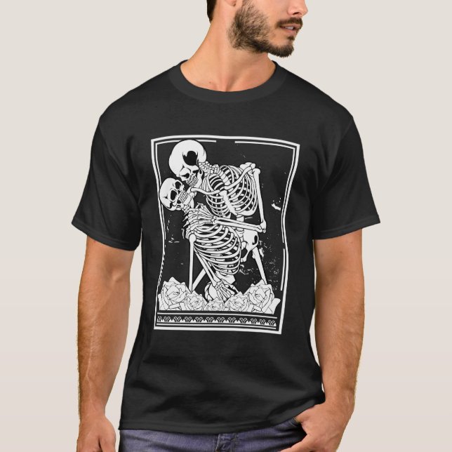 T-shirt Astrologie Carte Tarot Squelette Crâne Horreur (Devant)