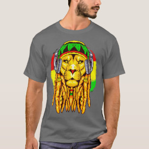 T-shirt Astrologie de l'horoscope rastafarienne Lion Leo Z
