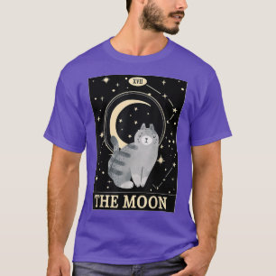 T-shirt Astrologie Graphique Crescent Moon Et Chat Carte T