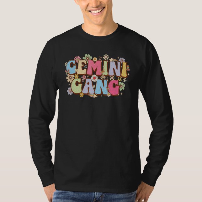 T-shirt Astrologie Mai Ou Juin Anniversaire Retro Zodiac S (Devant)